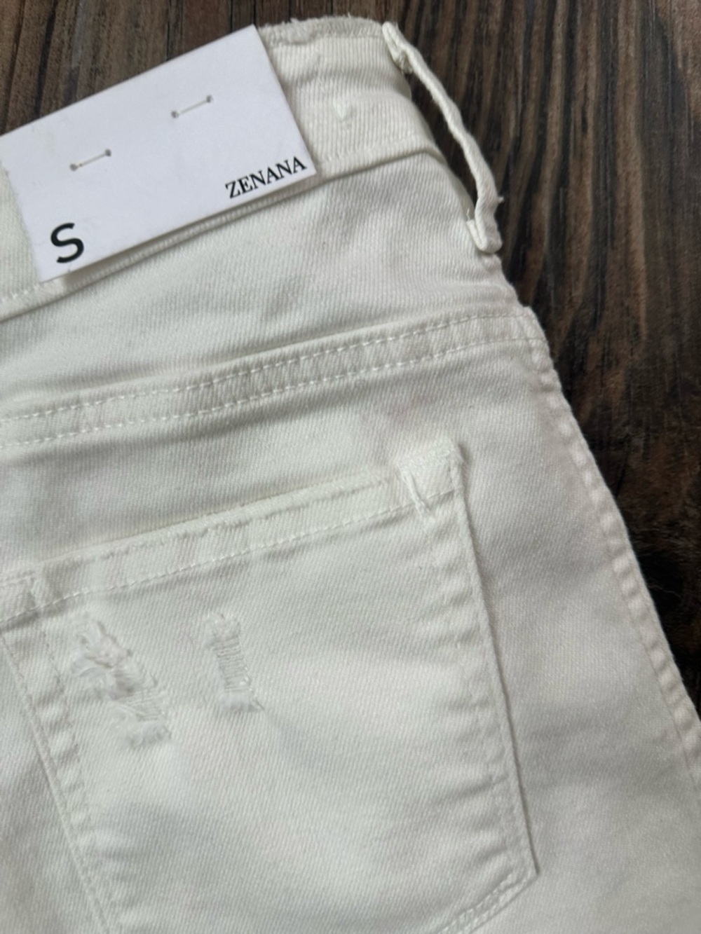 Zenana Outfitters White Denim Raw-Edge Mini Skort - Picture 10 of 12